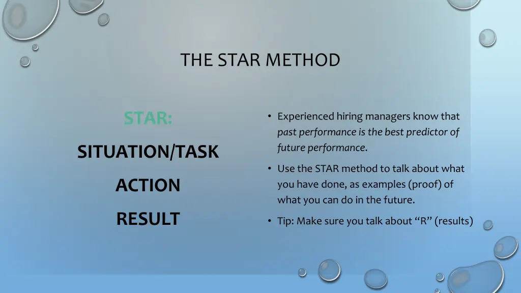 the star method