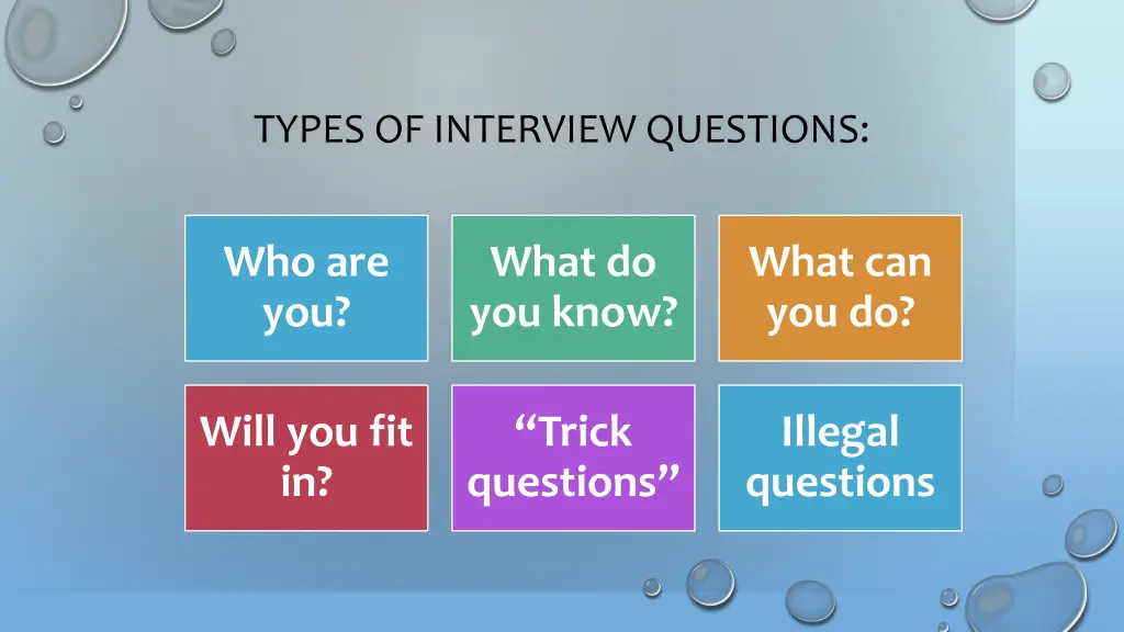 types of interview questions