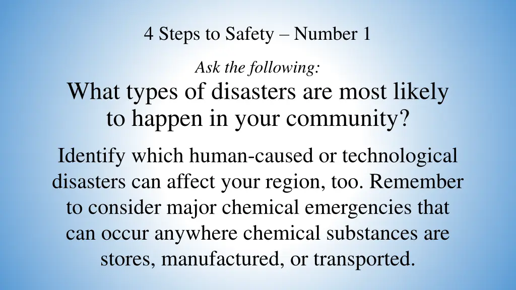 4 steps to safety number 1 1