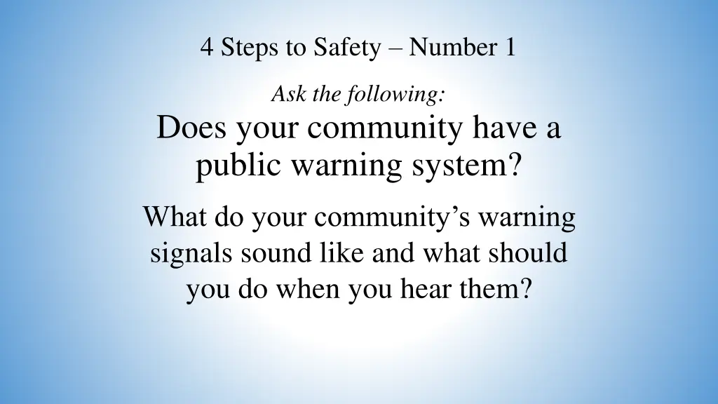 4 steps to safety number 1 3