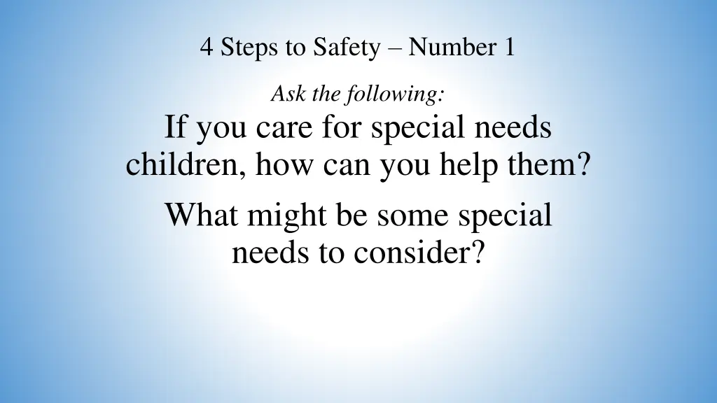 4 steps to safety number 1 4