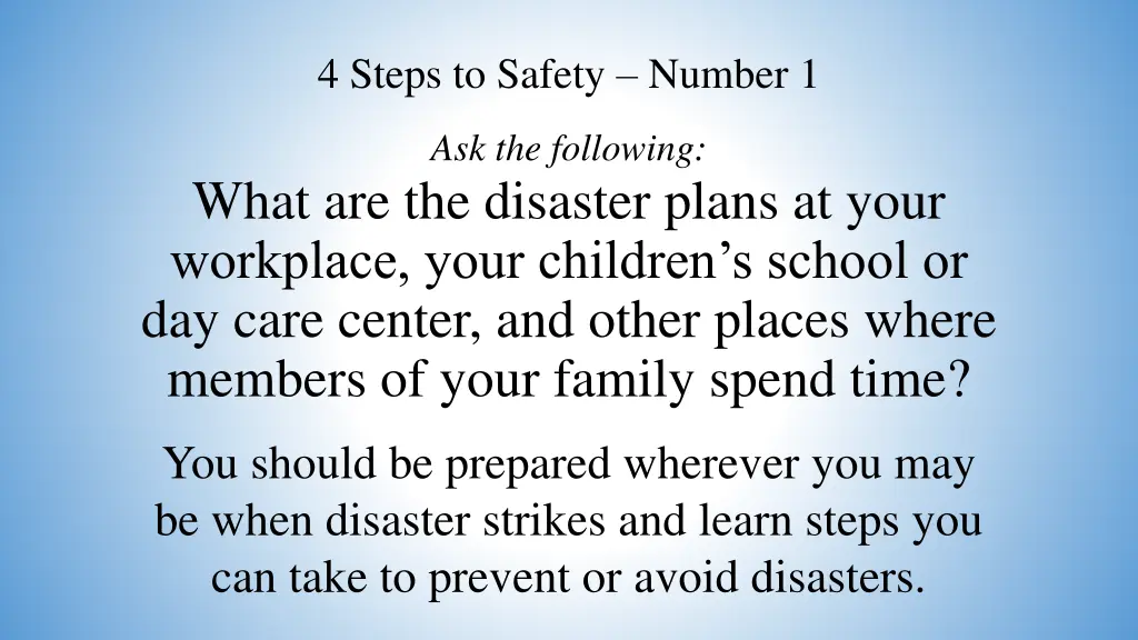 4 steps to safety number 1 5