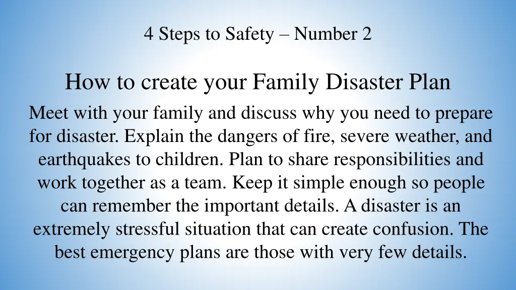 4 steps to safety number 2 1