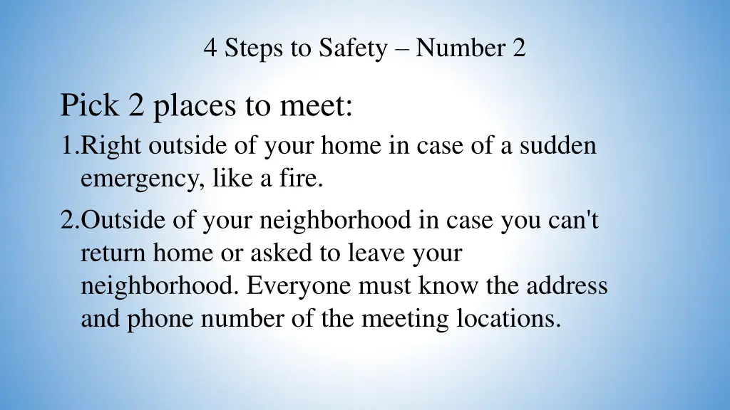 4 steps to safety number 2 3