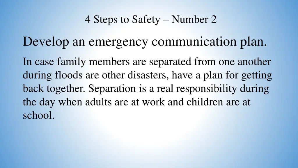 4 steps to safety number 2 4