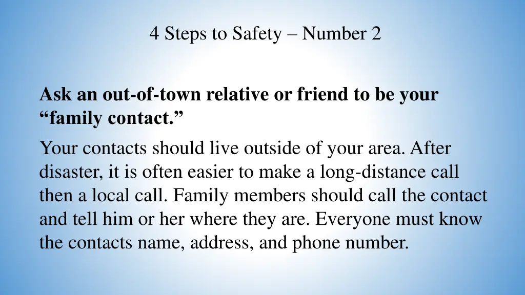 4 steps to safety number 2 5