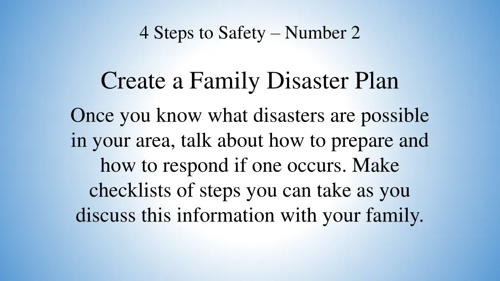 4 steps to safety number 2