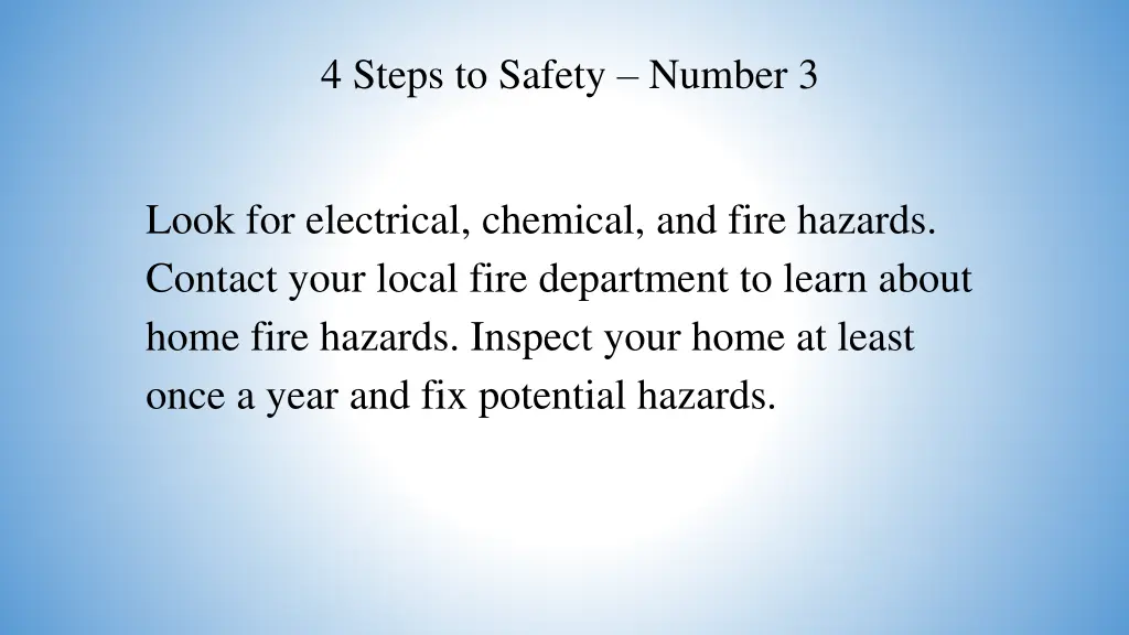 4 steps to safety number 3 10