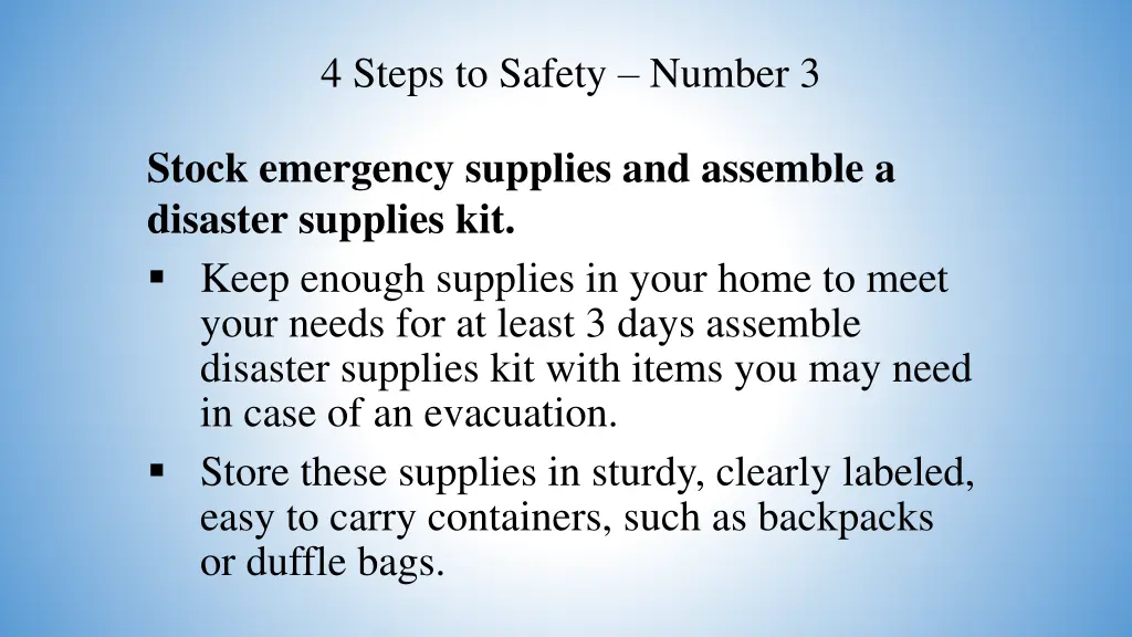 4 steps to safety number 3 11