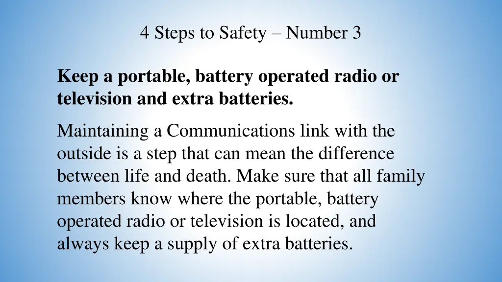 4 steps to safety number 3 13