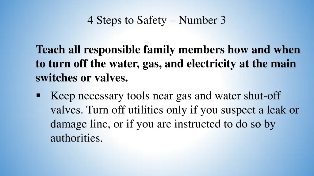 4 steps to safety number 3 2