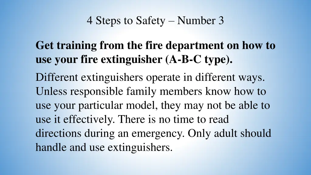 4 steps to safety number 3 8