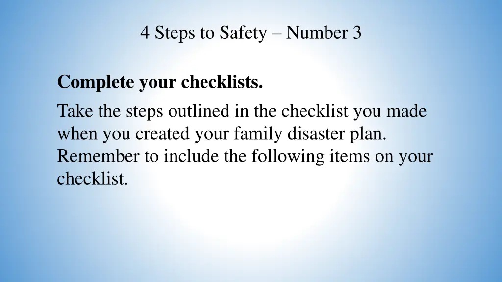 4 steps to safety number 3