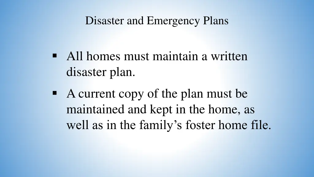 disaster and emergency plans 1