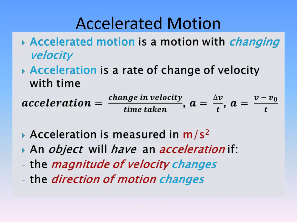 accelerated motion