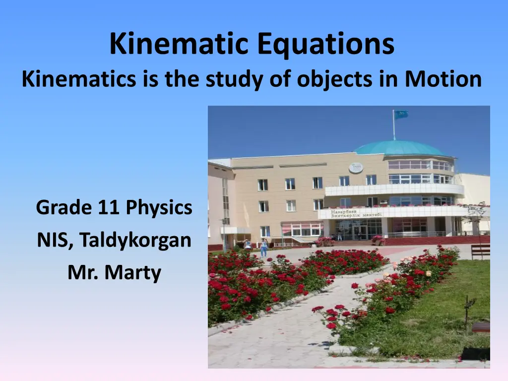 kinematic equations kinematics is the study