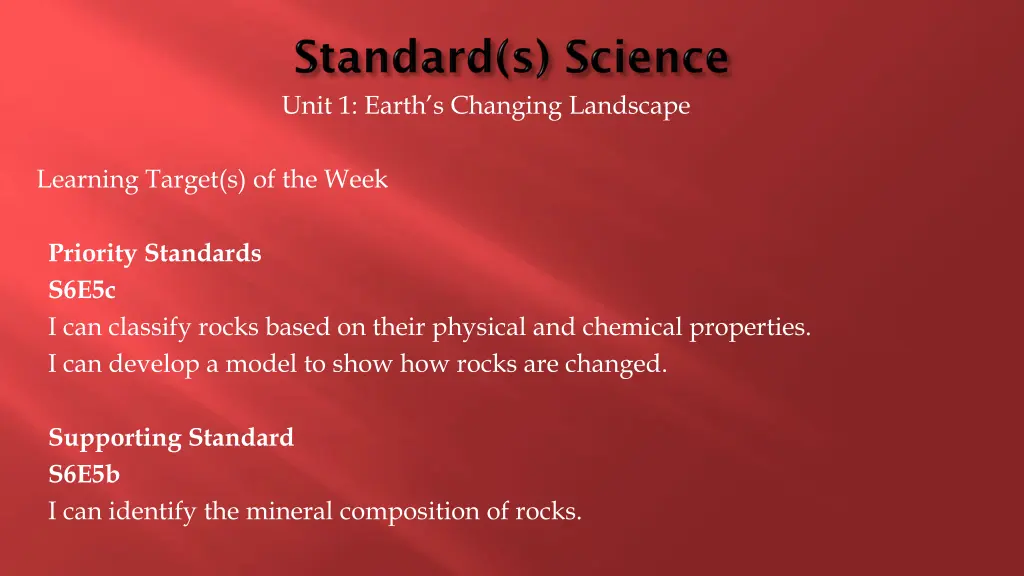 unit 1 earth s changing landscape