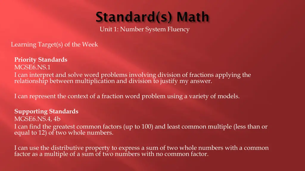 unit 1 number system fluency