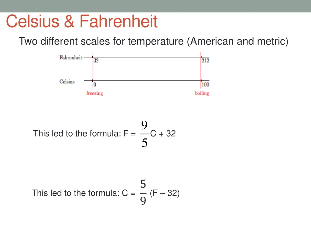 celsius fahrenheit two different scales