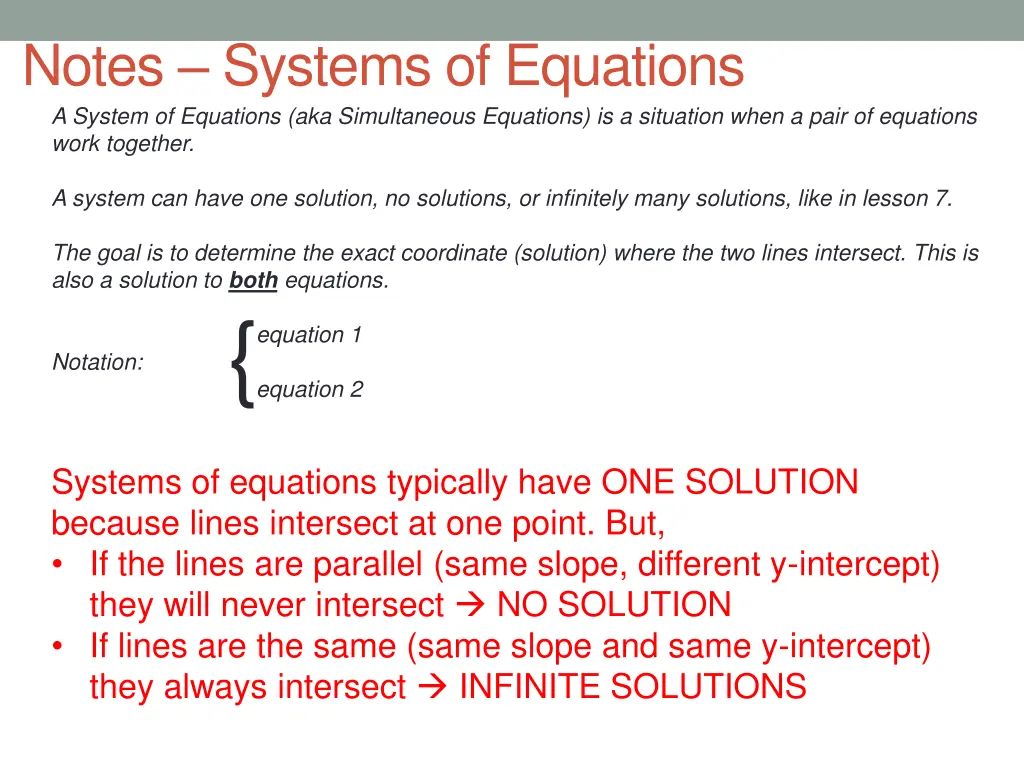 notes systems of equations a system of equations 1