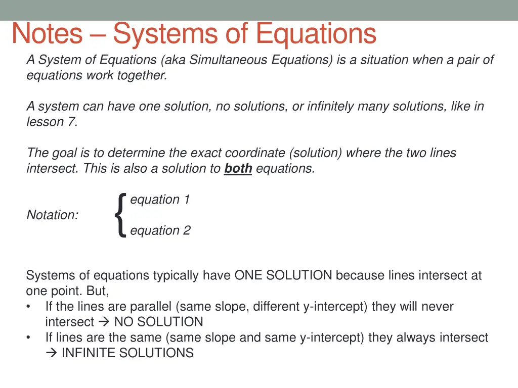 notes systems of equations a system of equations 2