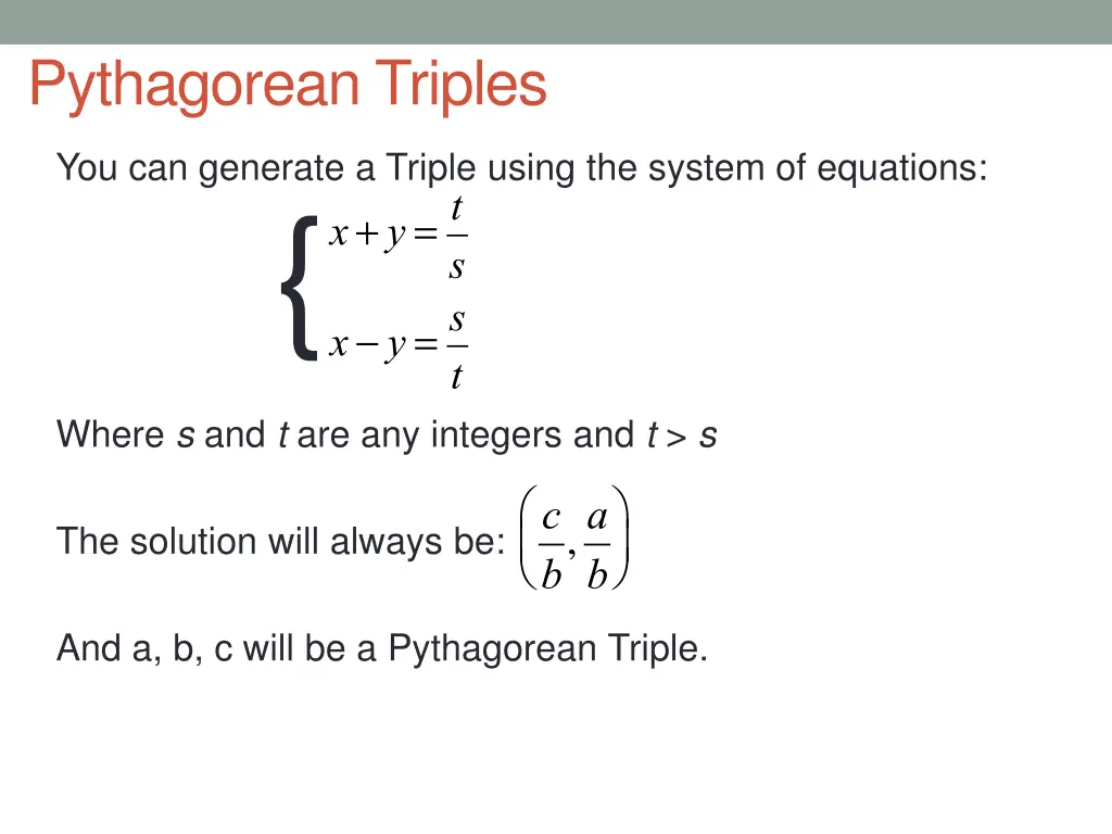 pythagorean triples 1