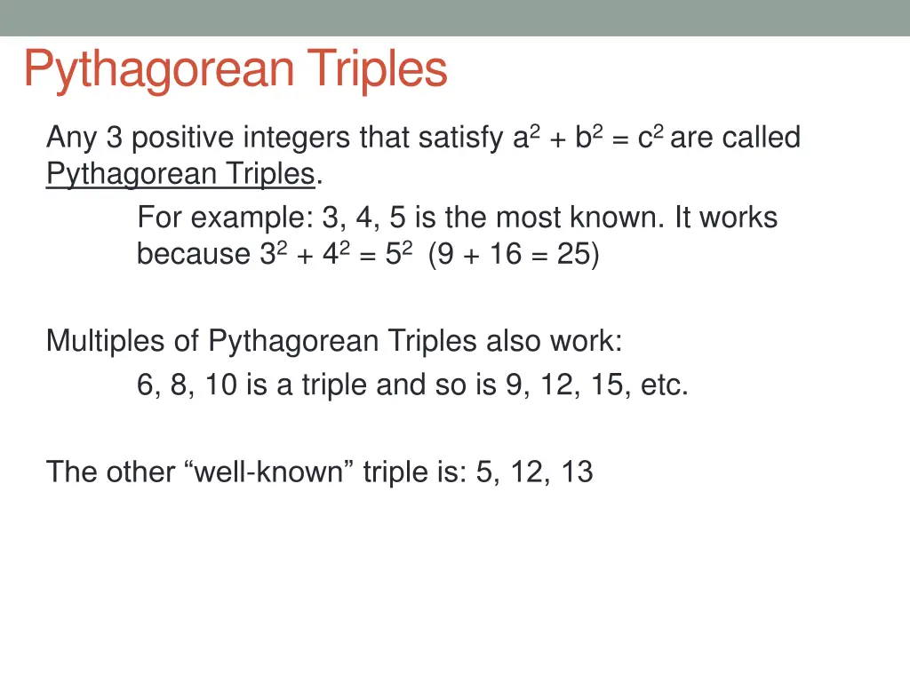 pythagorean triples