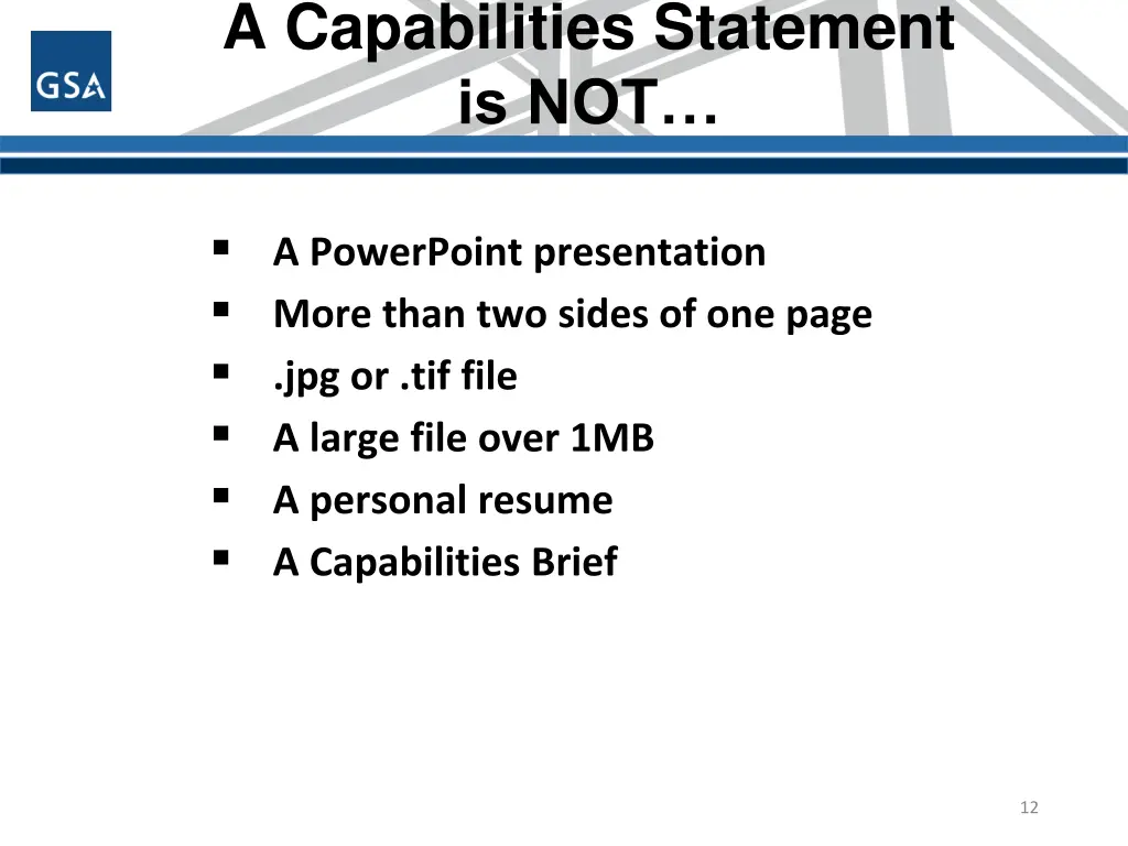 a capabilities statement is not