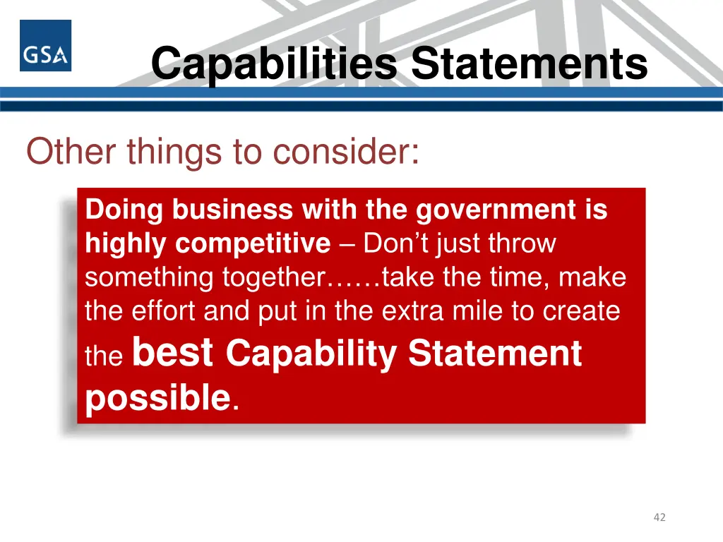 capabilities statements 10