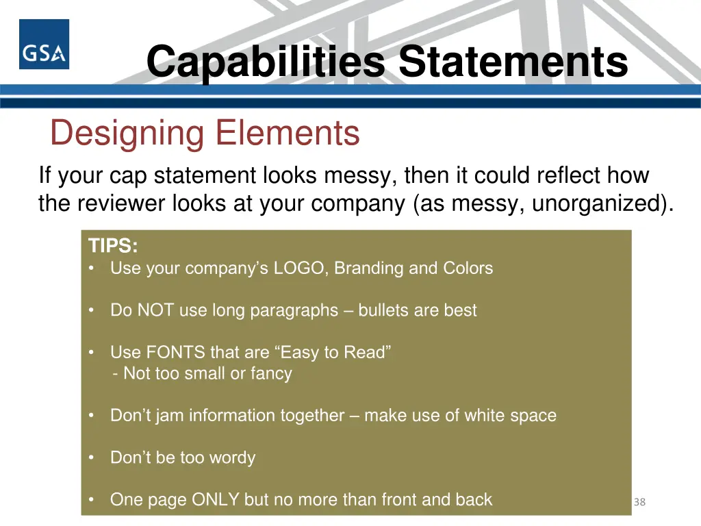 capabilities statements 6