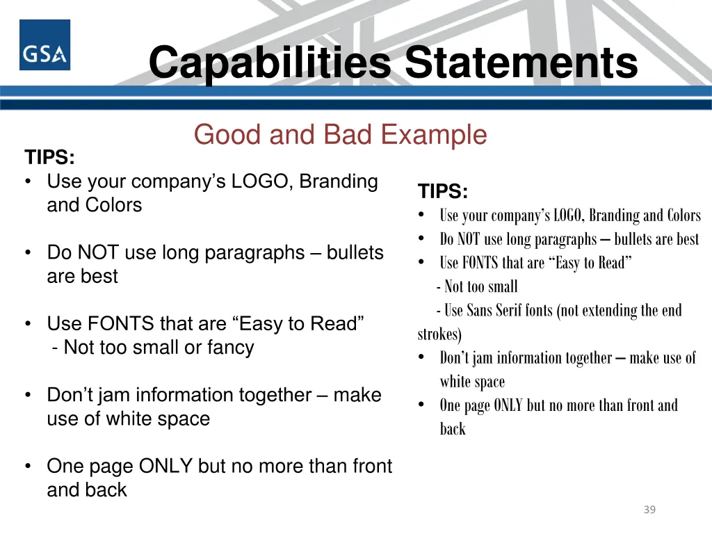 capabilities statements 7