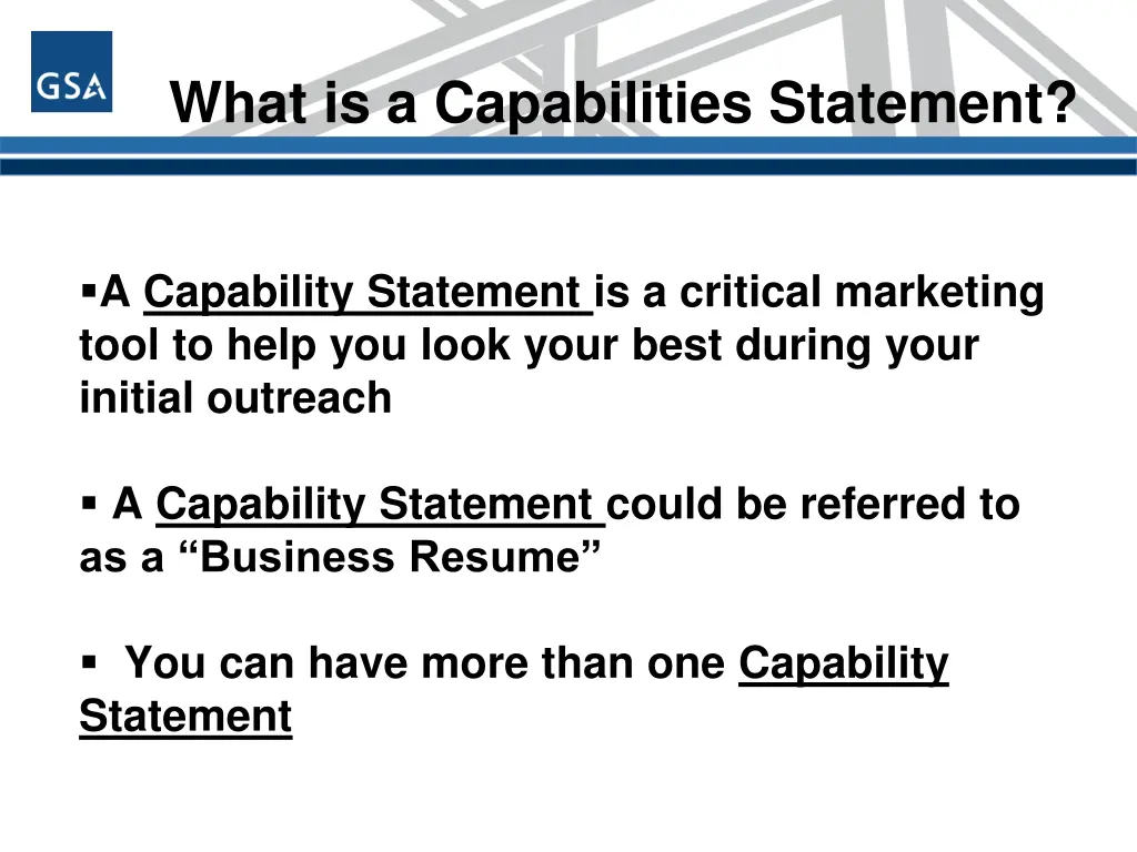 what is a capabilities statement 1