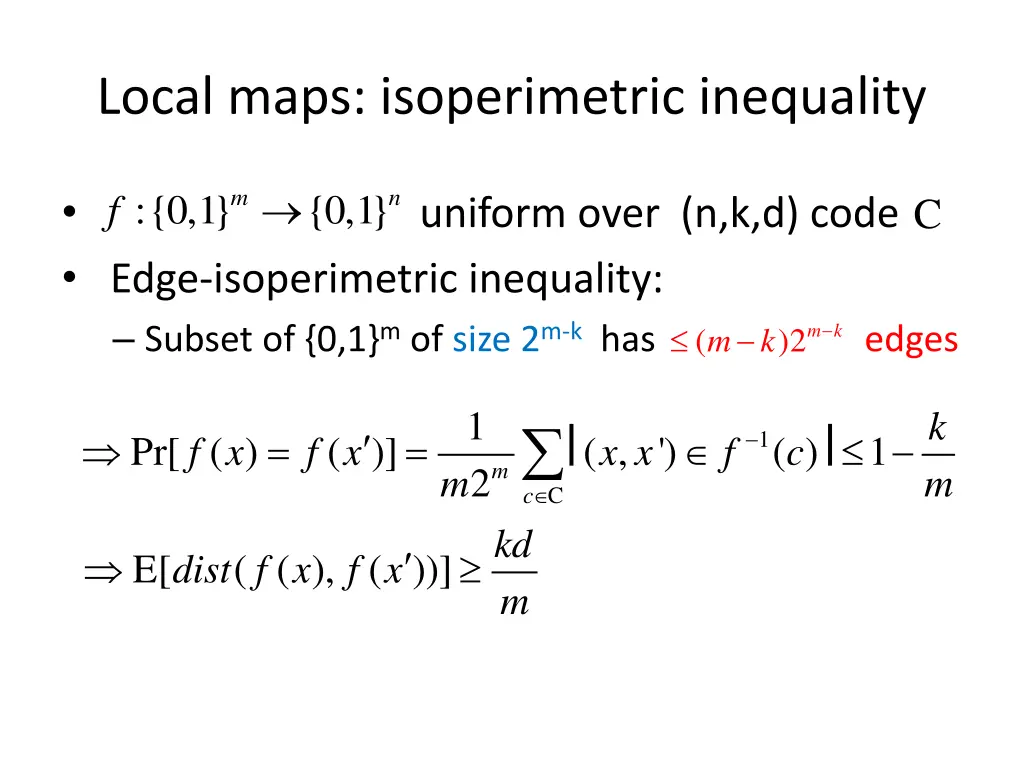 local maps isoperimetric inequality 1