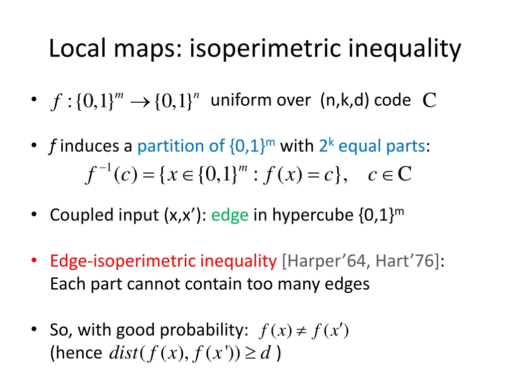 local maps isoperimetric inequality