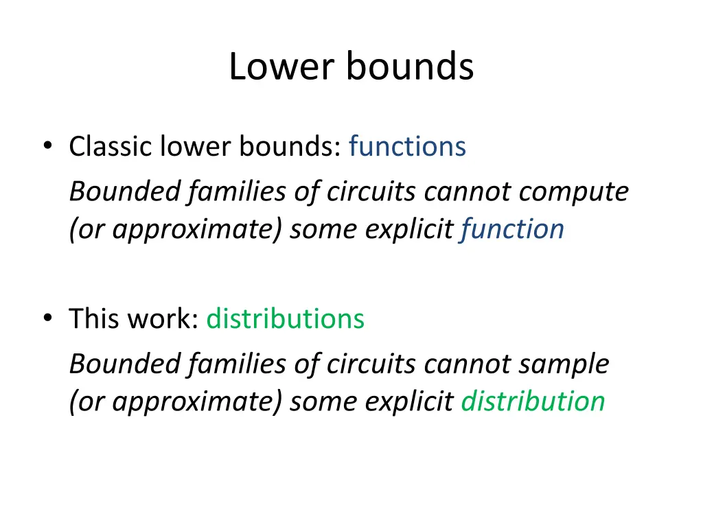 lower bounds