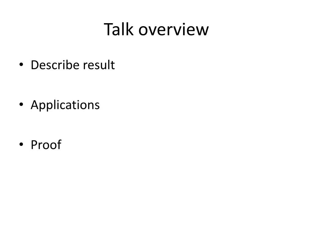 talk overview