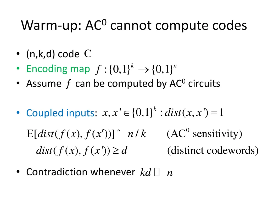 warm up ac 0 cannot compute codes