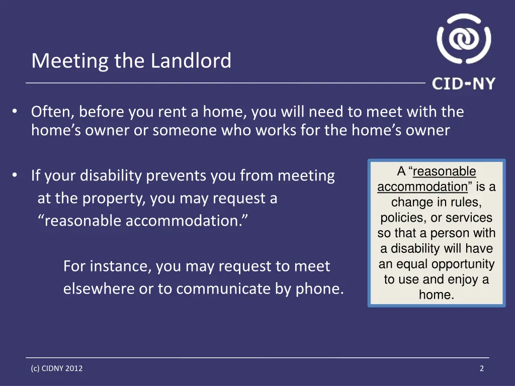 meeting the landlord