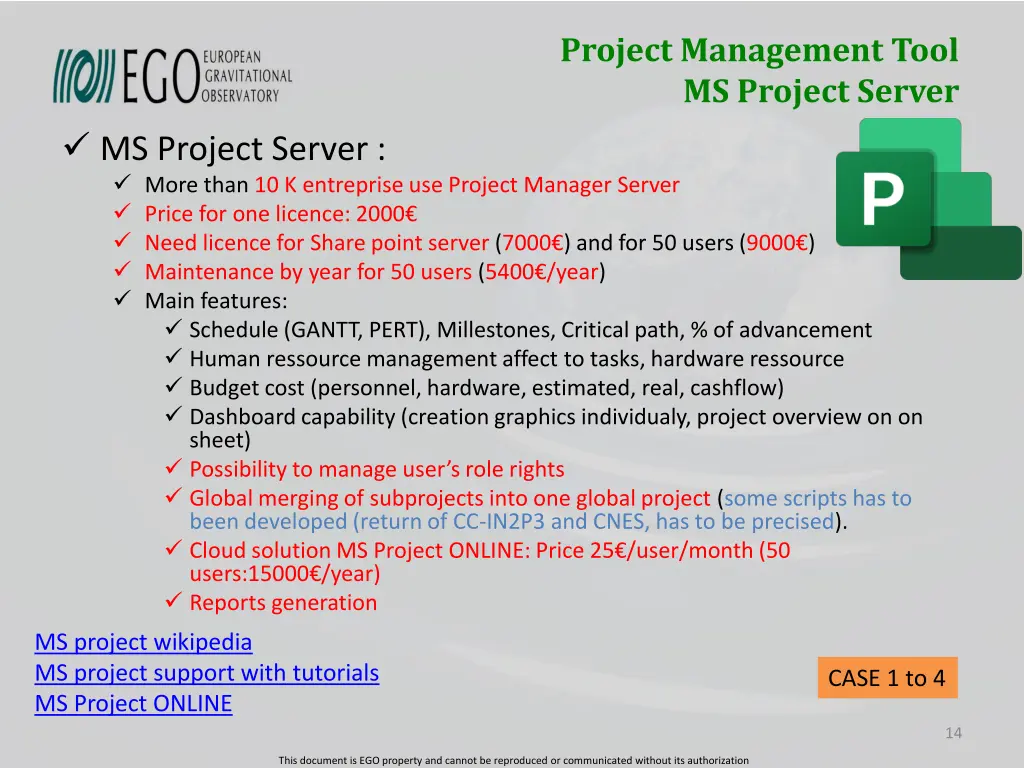 project management tool ms project server