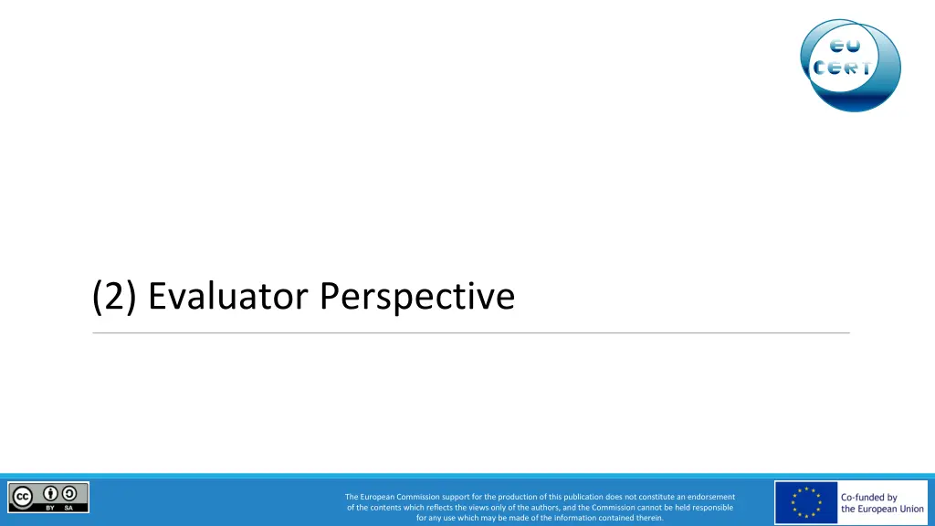 2 evaluator perspective