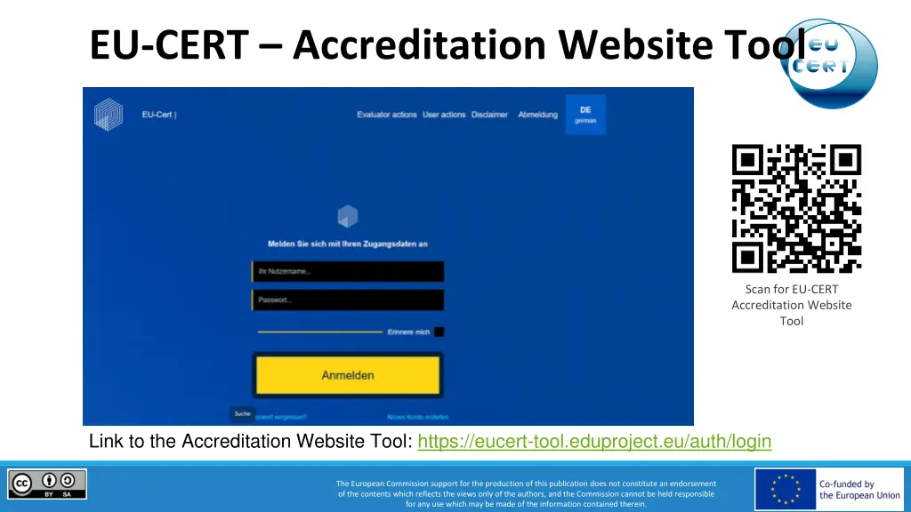 eu cert accreditation website tool 1