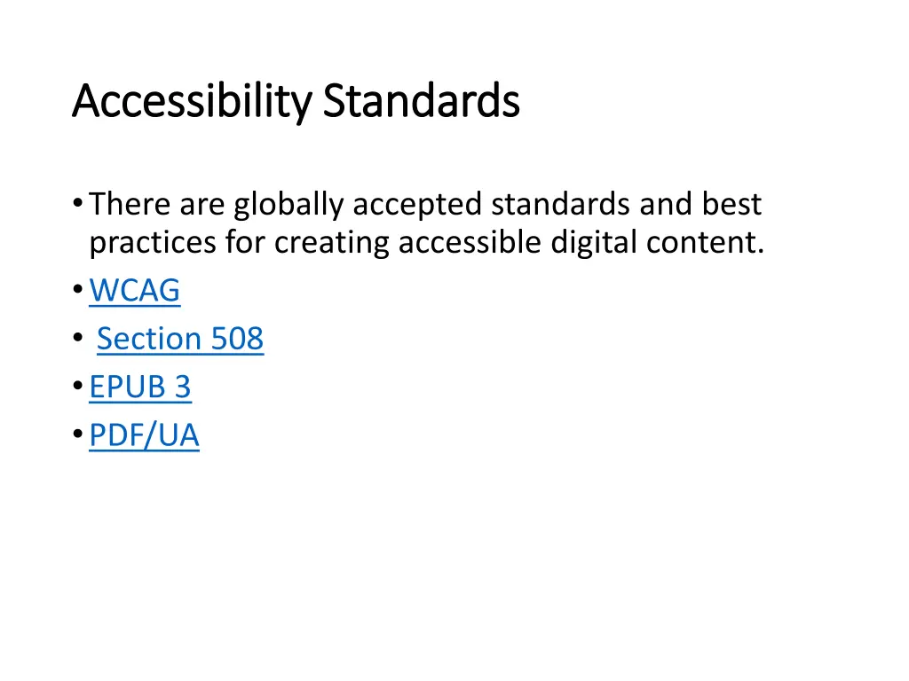 accessibility standards accessibility standards