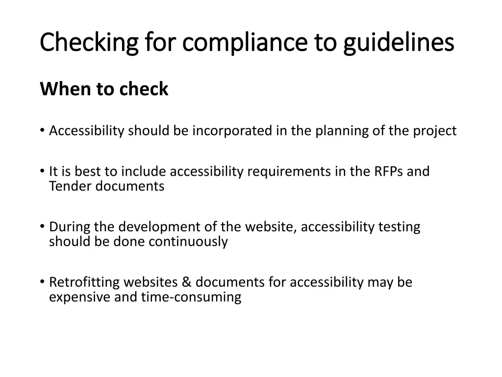 checking for compliance to guidelines checking