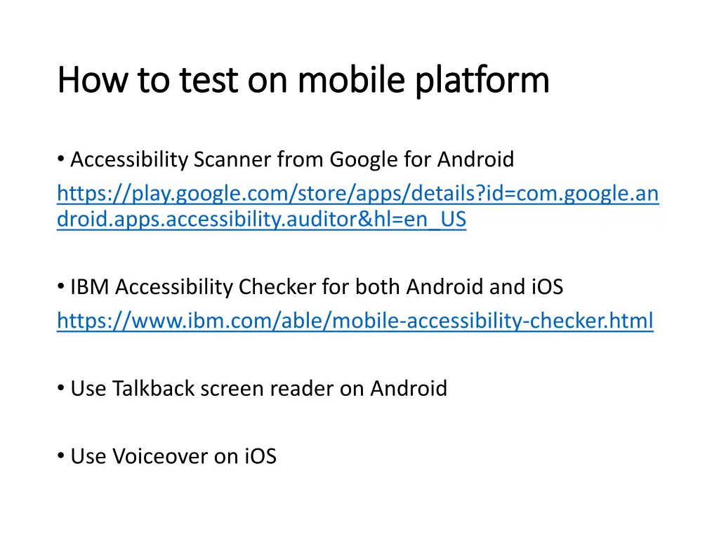 how to test on mobile platform how to test