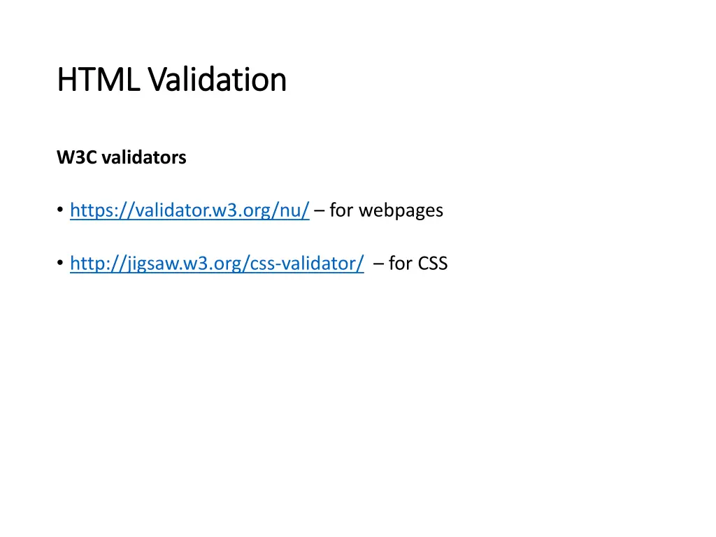 html validation html validation