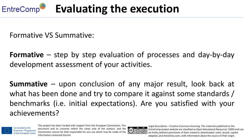 evaluating the execution