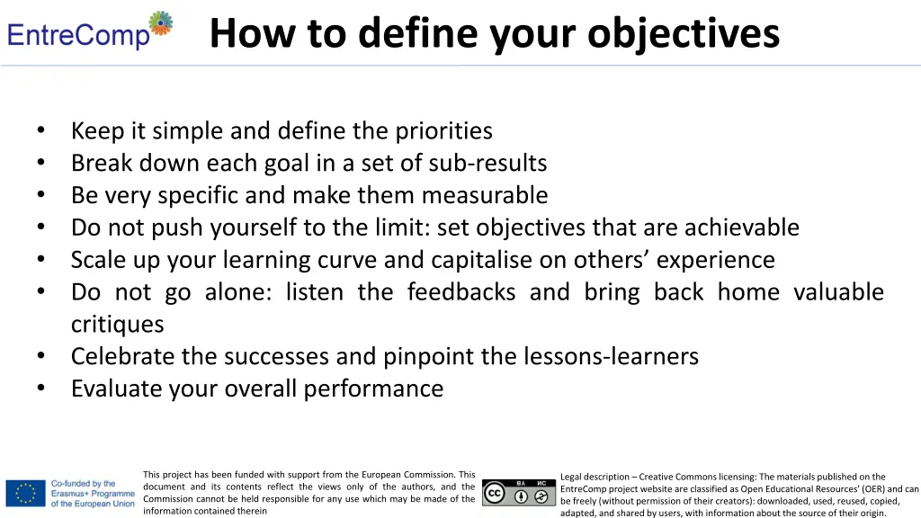 how to define your objectives