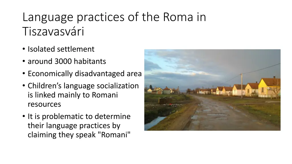 language practices of the roma in tiszavasv ri