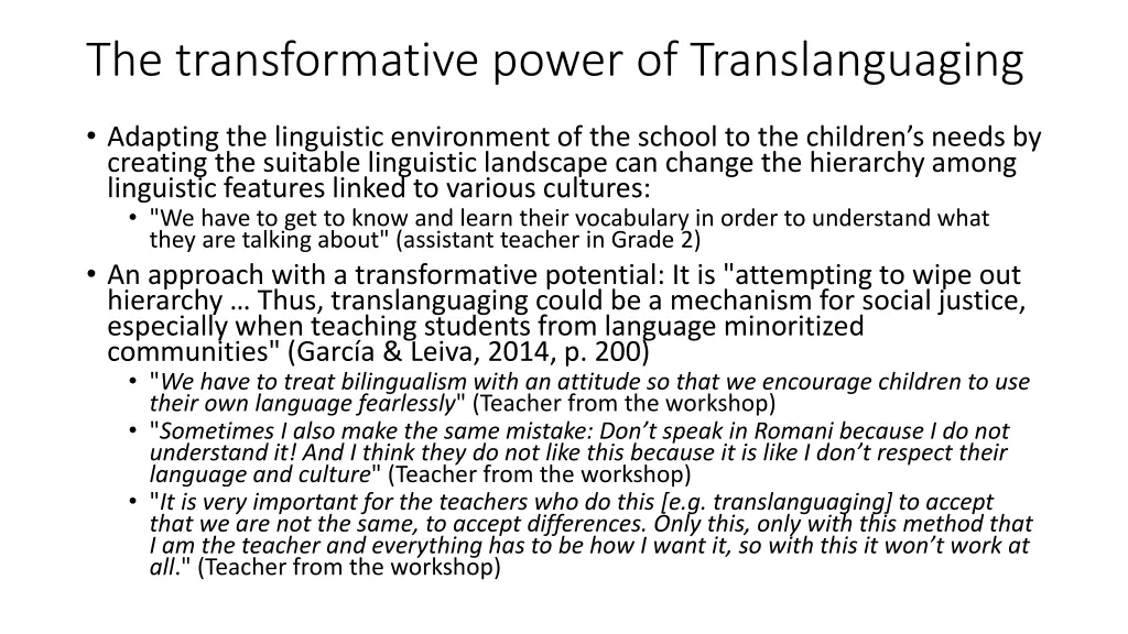 the transformative power of translanguaging