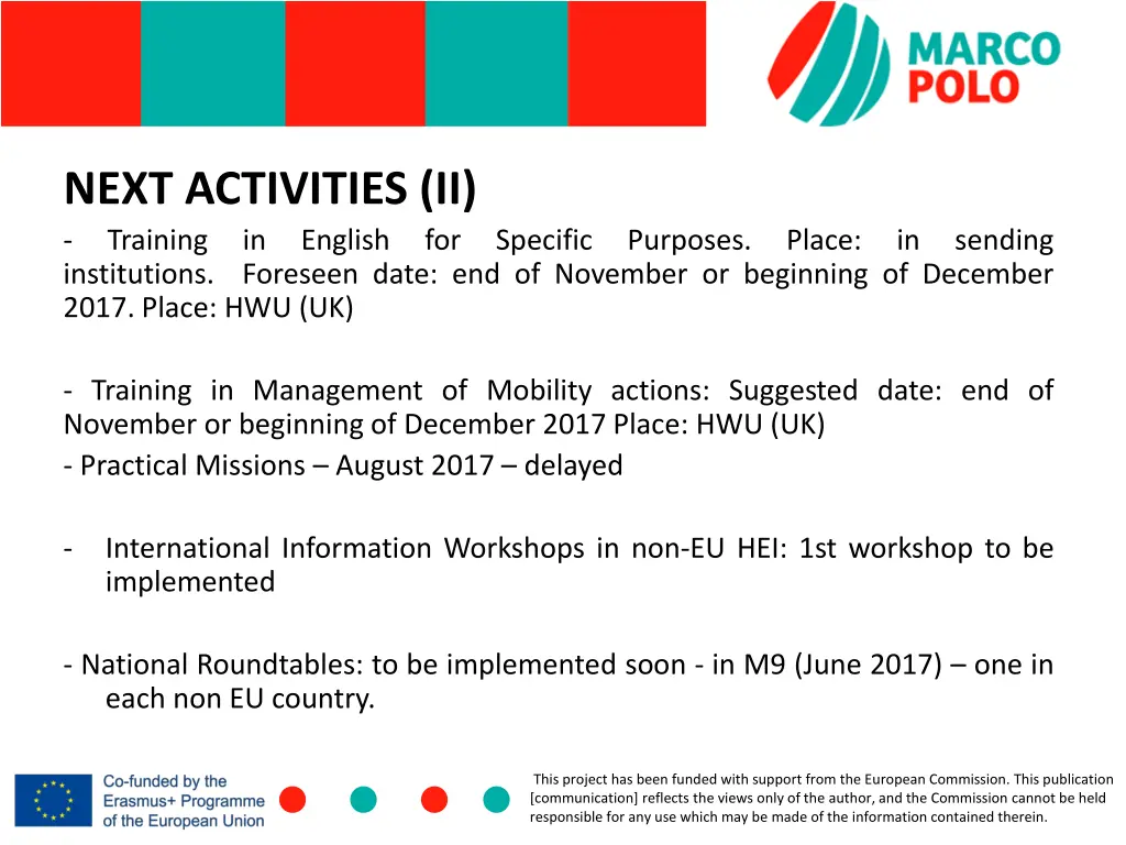 next activities ii training in institutions